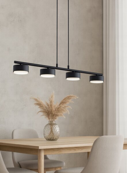 Pendelleuchte 4-flammig Schwarz GX53 L:70 cm Modern