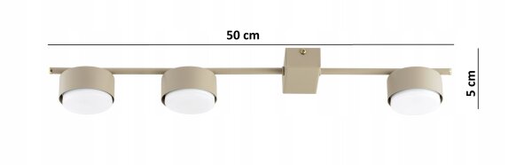 Deckenleuchte 3-flammig Metall Ecru GX53 L:50 cm Modern