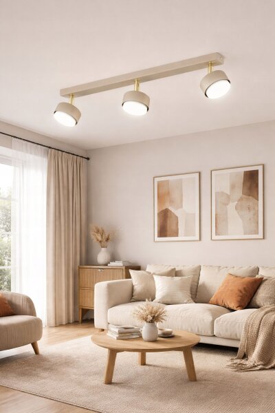 Deckenspot verstellbar 3-flammig Ecru GX53 L:60 cm