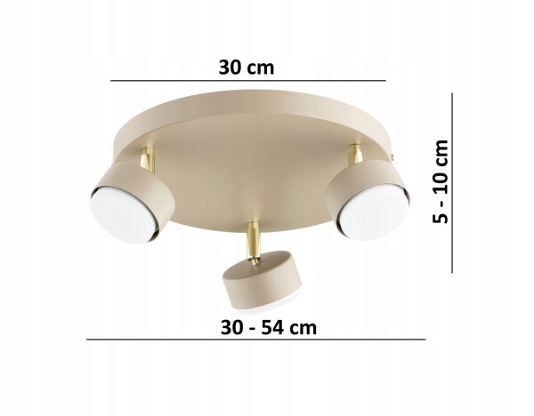 Deckenspot schwenkbar Ecru Metall GX53 Ø30 cm dekorativ