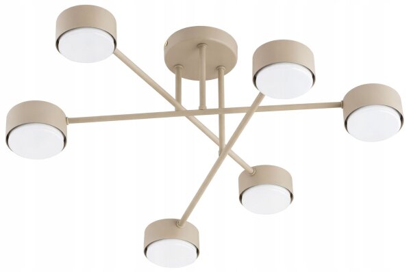 Deckenlampe 6-flammig Metall Ecru GX53 B:60 cm blendarm