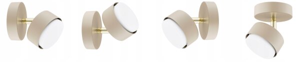 Wandspot schwenkbar Gold Ecru GX53 B:8 cm blendarm