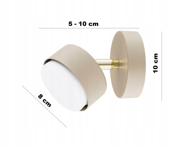 Wandspot schwenkbar Gold Ecru GX53 B:8 cm blendarm