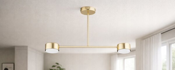 Deckenleuchte 2-flammig Gold Metall GX53 B:65 cm Modern