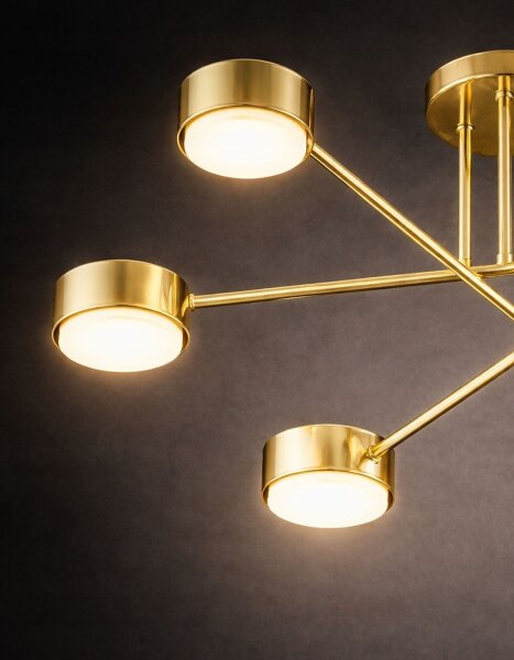 Deckenleuchte 6-flammig Metall Gold GX53 B:65 cm Modern