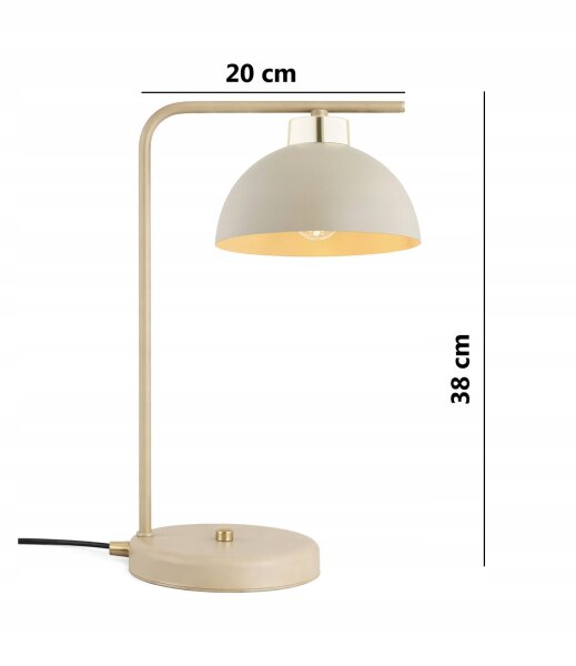 Tischleuchte Gold Beige E27 H:38 cm Modern dekorativ