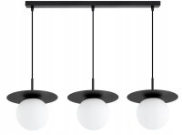 Pendelleuchte 3-flammig Glas Schwarz E27 L:75 cm