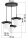 Pendelleuchte 3-flammig Glas Metall Schwarz E27 B:50 cm