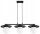 Pendelleuchte Glas Metall Schwarz 3-flammig E27 L:75 cm