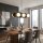 Pendelleuchte 6-flammig Metall Glas Schwarz E27 L:75 cm
