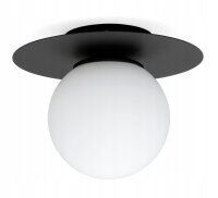 Deckenlampe Glas Schwarz Weiß E27 B:75 cm wohnlich