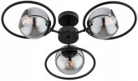 Deckenleuchte 3-flammig Rauchglas Metall E27 L:62 cm