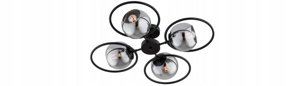 Deckenleuchte 3-flammig Rauchglas Metall E27 B:62 cm