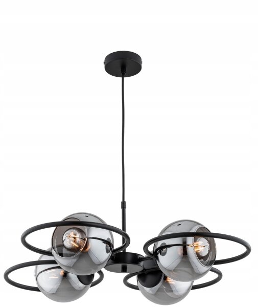 Pendelleuchte 4-flammig Rauchglas blendarm E27 L:60 cm