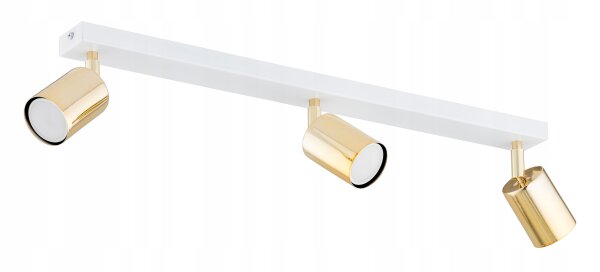 Deckenspot schwenkbar 3-flammig Weiß Gold GU10 L:60 cm
