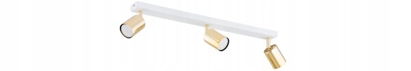 Deckenspot schwenkbar 3-flammig Weiß Gold GU10 L:60 cm