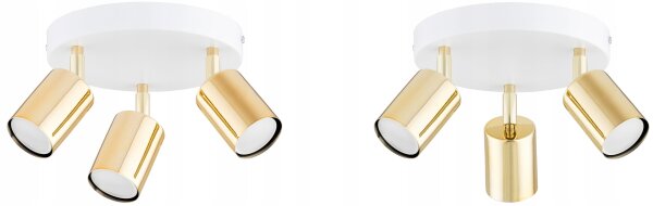 Deckenspot flexibel Weiß Gold GU10 Ø20 cm blendarm