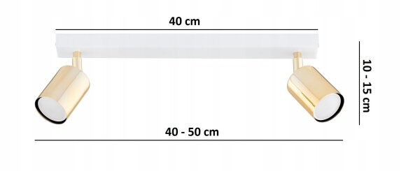 Deckenspot schwenkbar Weiß Gold GU10 40 cm Modern