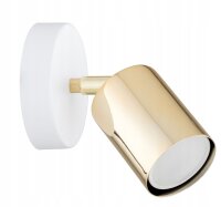 Wandspot schwenkbar Weiß Gold GU10 H:15 cm dekorativ