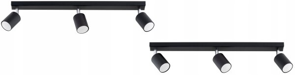 Deckenspot verstellbar Schwarz 3-flammig GU10 L:60 cm