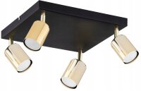 Deckenspot Schwarz Gold Metall GU10 B:30 cm dekorativ