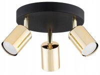 Deckenspot verstellbar Schwarz Gold Metall GU10 B:20 cm