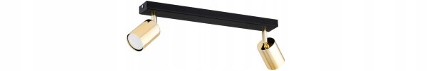 Deckenspot schwenkbar Metall Schwarz Gold GU10 L:40 cm