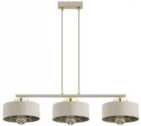 Pendelleuchte 3-flammig Beige Gold Metall E27 L:70 cm