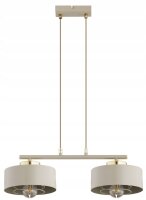 Pendelleuchte 2-flammig Beige Gold E27 L:50 cm Metall