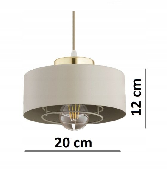 Hängelampe 3-flammig Beige Gold Metall E27 L:60 cm