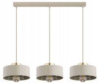 Hängelampe 3-flammig Beige Gold Metall E27 L:60 cm