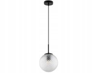 Hängelampe Glasschirm Schwarz Metall E27 B:20 cm Retro