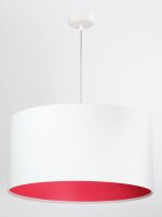 Suspension Blanc Rose Tissu rond Table &agrave; manger...