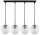 Pendelleuchte Schwarz Glas Metall 4-flammig E27 L:60 cm