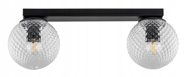 Deckenleuchte 2-flammig Glas Metall E27 40 cm lang