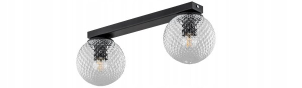 Deckenleuchte 2-flammig Glas Metall E27 40 cm lang