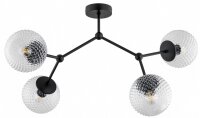 Deckenleuchte 4-flammig Metall Glas E27 L:70 cm Retro