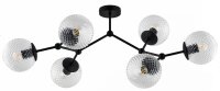 Deckenleuchte 6-flammig Metall Glas E27 L:80 cm Retro