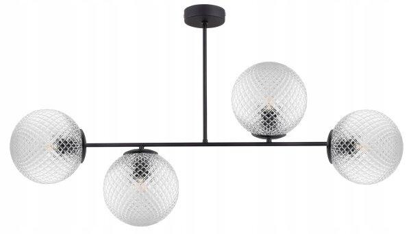 Deckenleuchte 4-flammig Metall Glas E27 L:15 cm Retro