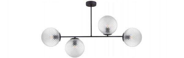 Deckenleuchte 4-flammig Metall Glas E27 L:15 cm Retro