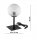 Tischlampe Glas Schirm Metall Schwarz E27 H:35 cm Retro