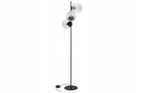 Stehleuchte Glas Metall Schwarz 3-flammig E27 160 cm