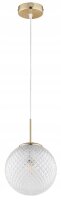 Pendelleuchte Retro Glas Metall Gold E27 B:18 cm Retro