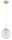 Pendelleuchte Retro Glas Metall Gold E27 B:20 cm Retro