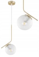 Hängelampe Retro Schirm Glas Metall Gold E27 B:15 cm