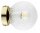 Wandleuchte Retro Glas Schirm Metall Gold E27 L:15 cm
