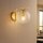 Wandleuchte Glas Schirm Metall Gold E27 T:15 cm Retro