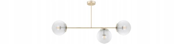 Deckenleuchte 3-flammig Glas Gold E27 80 cm Retro
