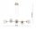 Pendelleuchte 6-flammig Glas Metall Gold E27 90 cm