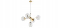 Pendelleuchte Glas Metall Gold 5-flammig E27 L:60 cm